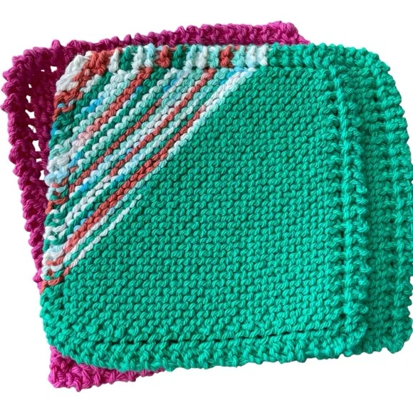Handmade Knit Dishcloths - Picture 2 of 3